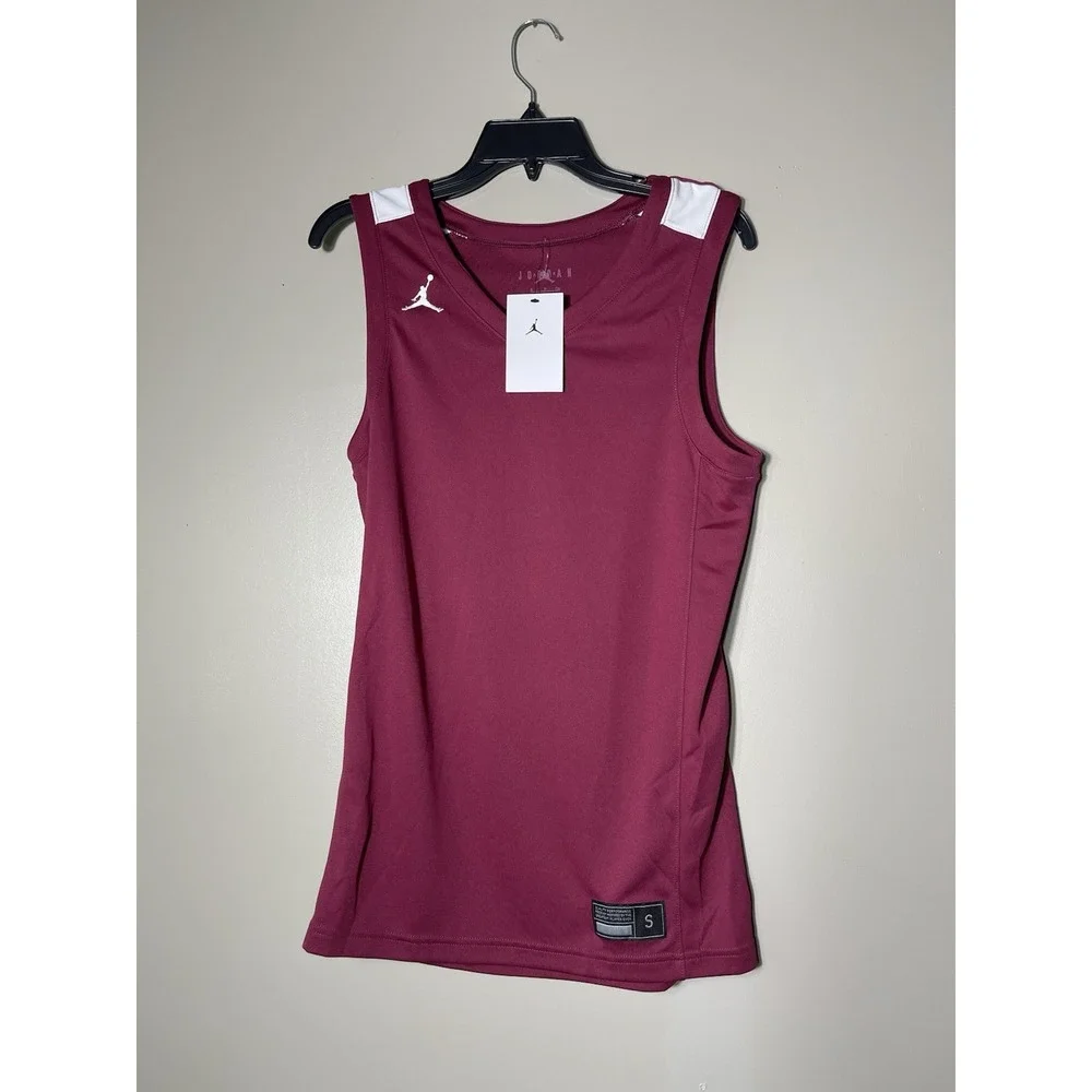 Nike Jordan Men's Dri-fit Basketball Practice Jersey Burgundy/white Size XL NWT